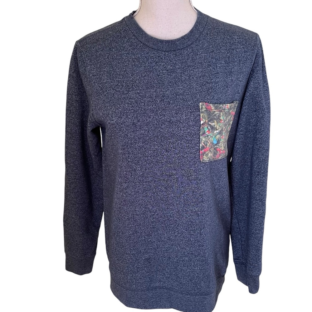 On the Byas Blue Sweatshirt with Patterned Pocket S